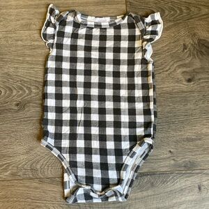 Angel Dear Black Plaid Onesie 12-18M